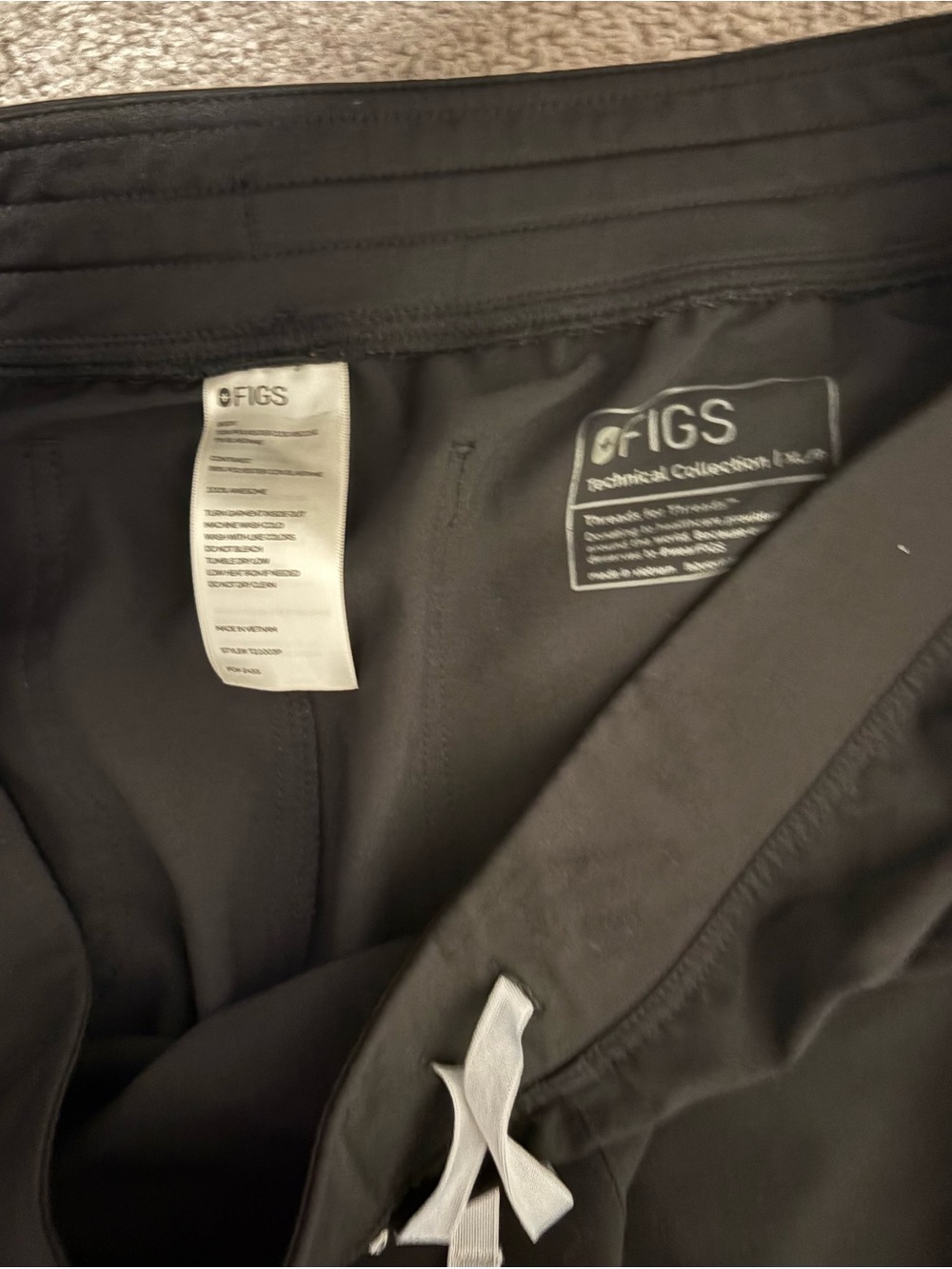 Figs women's Black Jogger Pants with Contrast Drawstring - Picture 2 of 2